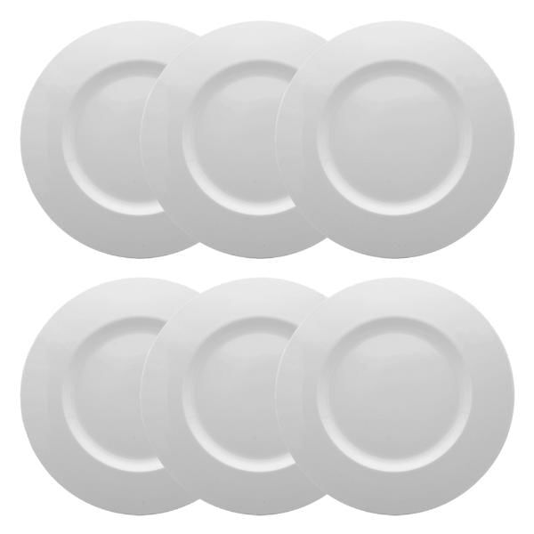 Jogo De Sousplat Em Porcelana Strauss Sable 33 5cm 6 Peças