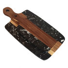 Jogo De Tábuas De Mármore Preto Com Madeira (2 Peças)