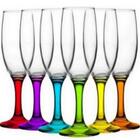 Jogo De Taça Para Espumante Pé Colorido 6 Peças 190ml