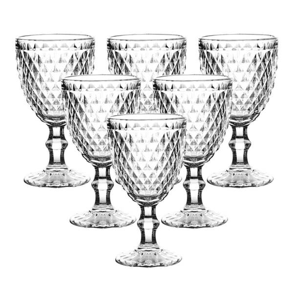 Jogo De Taças Bico De Abacaxi Transparente 300ml 6 Peças