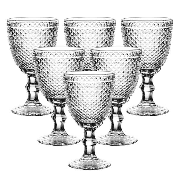 Jogo De Taças Bico De Jaca Transparente 300ml 6 Peças