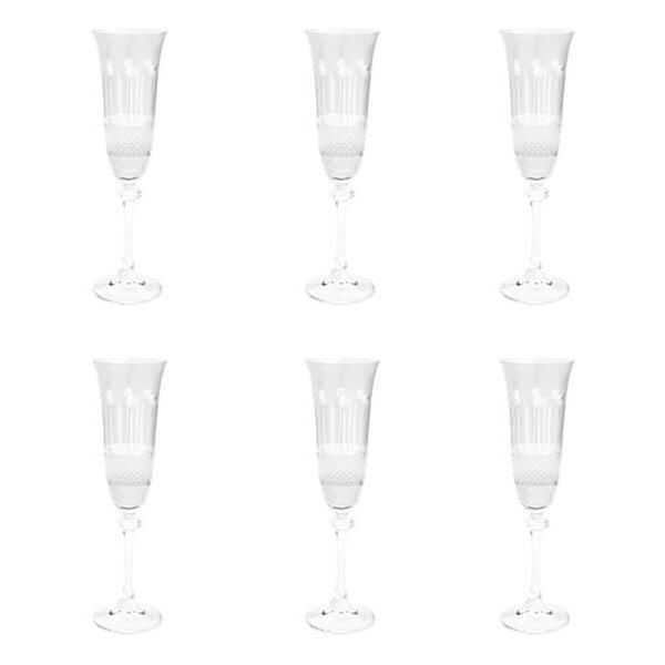 Jogo De Taças Champanhe Em Cristal Bohemia Alexandra Asio 190