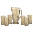 Jogo De Taças Com Jarra Em Vidro Lyor Roberta 7 Peças Âmbar