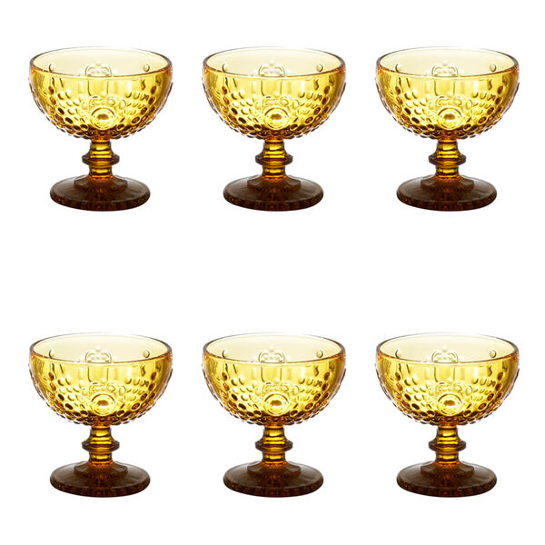 Jogo De Taças Coupe Para Sobremesa Em Vidro Lyor Olimpo 6 Peç