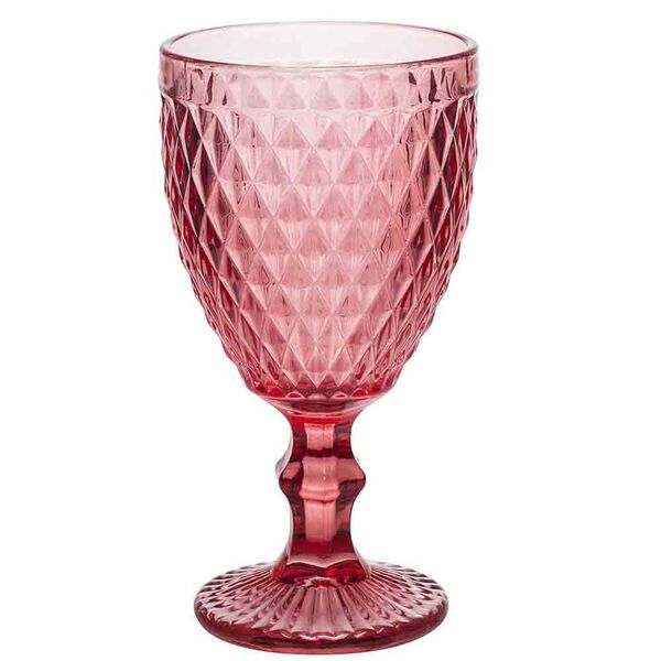 Jogo De Taças De Vidro 300ml 6 Peças - Bico De Abacaxi Vermel