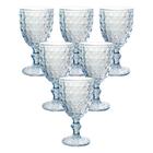 Jogo De Taças De Vidro Azul Espelhado Galaxy 360ml 6 Peças -