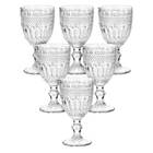 Jogo De Taças De Vidro Barroco Transparente 350ml 6 Peças - C