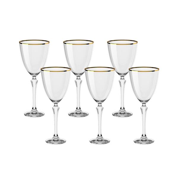 Jogo De Taças Em Cristal Para Vinho Branco Haus Elegance 250m