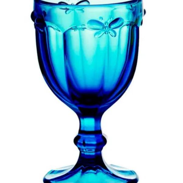 Jogo De Taças Libélula 260ml Azul 6 Peças Vidro