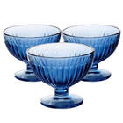 Jogo De Taças Para Sobremesa Athena De Vidro 3 Unidades Azul