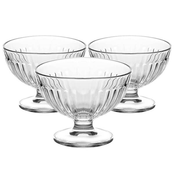 Jogo De Taças Para Sobremesa Athena De Vidro 3 Unidades Trans