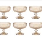 Jogo De Taças Para Sobremesa Graffiato Em Vidro Âmbar Com 6 P