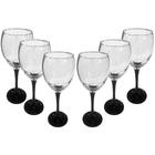 Jogo De Taças Venue Black Para Vinho 245ml Em Vidro 6 Peças