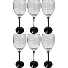 Jogo De Taças Venue Black Para Vinho 245ml Em Vidro 6 Peças