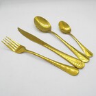 Jogo De Talheres 12 Peças Conjunto Luxo Dourado Colher Garfo