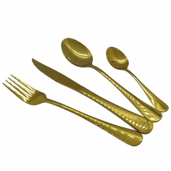 Jogo De Talheres 20 Kits Dourado Conjunto Luxo  Colher Garfo