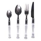 Jogo De Talheres 24 Peças - Cabo Transparente/cristal -jiale