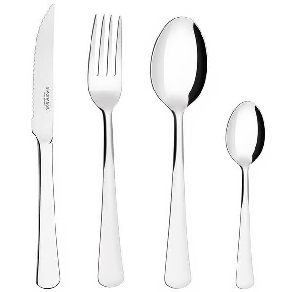 Jogo De Talheres 24 Peças Conjunto De Garfo Faca Colheres Aço