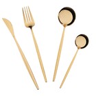 Jogo De Talheres 24 Peças Conjunto Luxo Dourado Colher Garfo