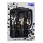 Jogo De Talheres 25 Peças Preto- Fratelli Inox