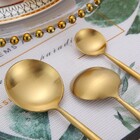 Jogo De Talheres 4 Peças Conjunto Luxo Dourado Goumet Jantar