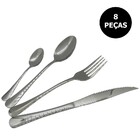 Jogo De Talheres 8 Peças Conjunto Luxo Colher Garfo Faca Jant