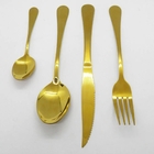 Jogo De Talheres Conjunto 4 Peças Luxo Dourado Jantar Cozinha