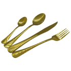 Jogo De Talheres Conjunto 4 Peças Luxo Dourado Jantar Cozinha