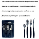 Jogo De Talheres Faqueiro Aço Inox Com Gaveteiro - Preto