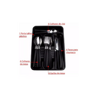 Jogo De Talheres Faqueiro Aço Inox Com Gaveteiro - Preto