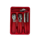 Jogo De Talheres Faqueiro Aço Inox Com Gaveteiro - Vermelho