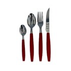 Jogo De Talheres Faqueiro Aço Inox Com Gaveteiro - Vermelho