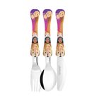 Jogo De Talheres Infantil Aço Inox Princesas Disney 3 Peças -