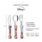 Jogo De Talheres Infantil Aço Inox Princesas Disney 3 Peças -