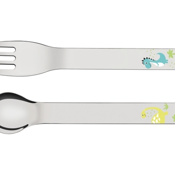 Jogo De Talheres Infantis Allegria Em Aco Inox Dinossauros 2