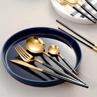 Jogo De Talheres Inox 16 Peças Lady  Preto E Dourado - Casamb