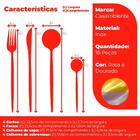 Jogo De Talheres Inox 16 Peças Lady  Rosa E Dourado - Casambi