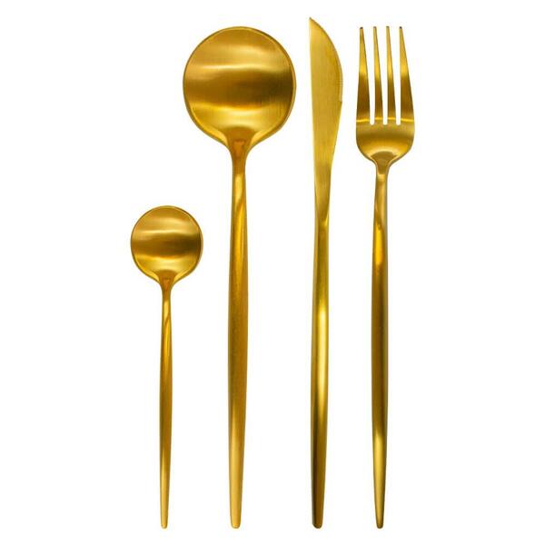 Jogo De Talheres Inox 16 Peças Lady Dourado - Casambiente Faq