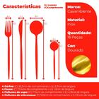 Jogo De Talheres Inox 16 Peças Lady Dourado - Casambiente Faq