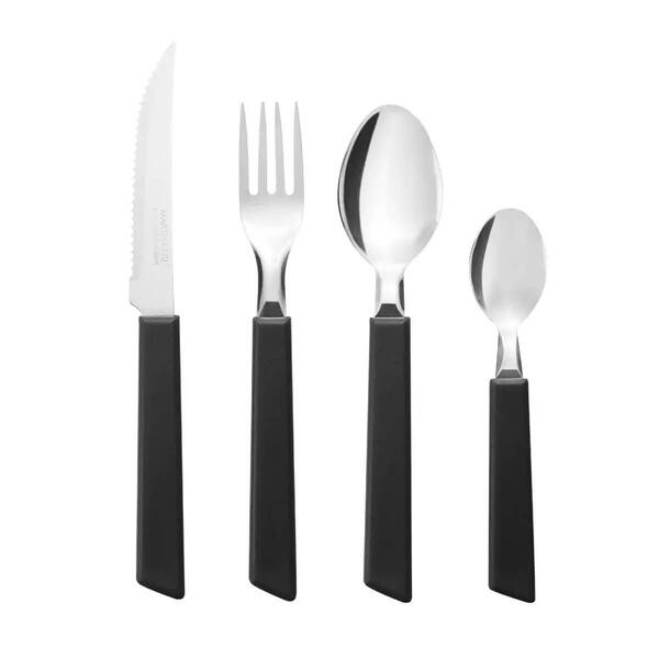 Jogo De Talheres Inox 24 Peças Faqueiro Martinazzo Preto Garf