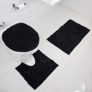 Kit tapete banheiro preto clearance