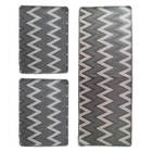 Jogo De Tapete Cozinha 3 Peças Pratik Chevron Oasis