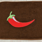 Jogo De Tapete De Cozinha Pimenta Café 3 Peças Antiderrapante