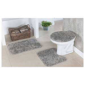 Jogo de banheiro cinza com preto clearance