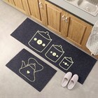 Jogo De Tapetes Cozinha Algodão Utensílios 2 Peças - Antiderr