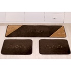 Jogo De Tapetes Cozinha Gourmet Marrom 03 Pçs