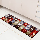 Jogo De Tapetes P/ Cozinha Bistrô Glass Vinho 02 Peças