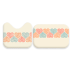 Jogo De Tapetes Para Banheiro 2 Peças Corações Único