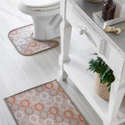 Jogo De Tapetes Para Banheiro Carícia Losango Caqui 02 Peças