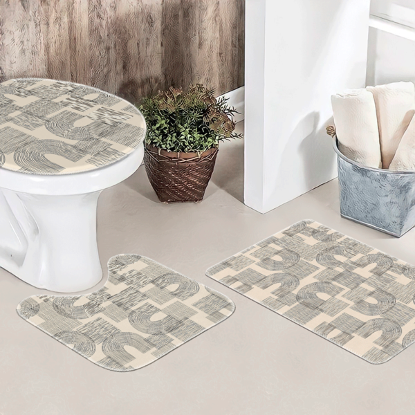 Jogo De Tapetes Para Banheiro Modern Line  Único